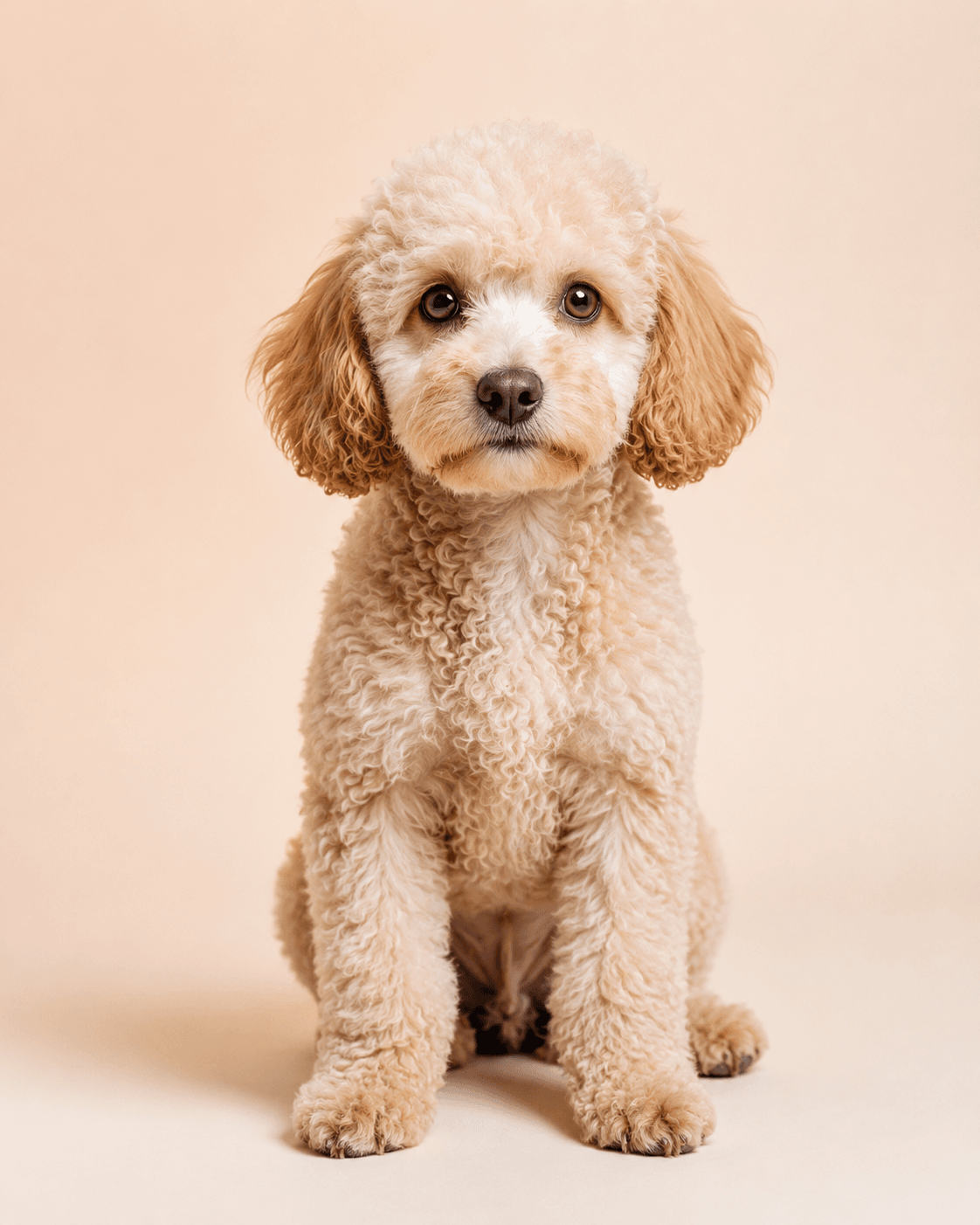 A calm, beautifully groomed hypoallergenic dog