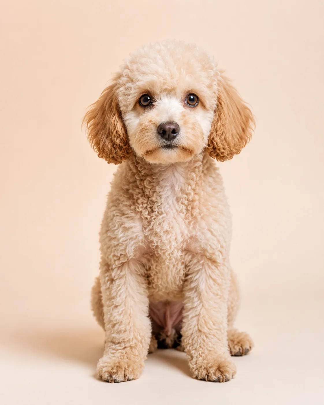 A calm, beautifully groomed hypoallergenic dog